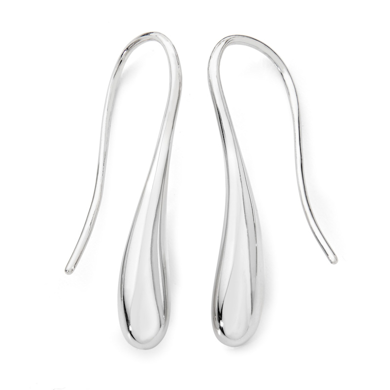 Thumbnail of Solid Sterling Silver Twist Drop Earrings image