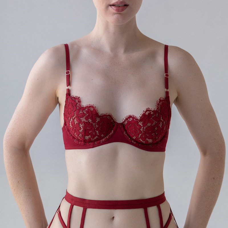 Thumbnail of Frisson Scoop Demi Bra Bloodstone image