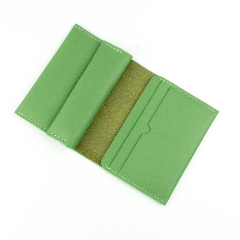 Thumbnail of Handmade Leather Coin & Card Wallet - Sea Green image