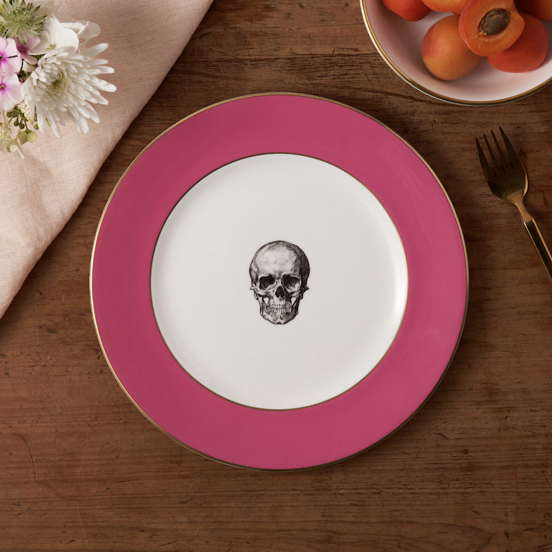 Thumbnail of Raspberry Pink Skull Dinner Plate image