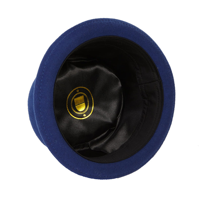 Thumbnail of Jack Blue Felt Skimpy Brim Short Brim Rude Boy Mod Style Porkpie Hat image