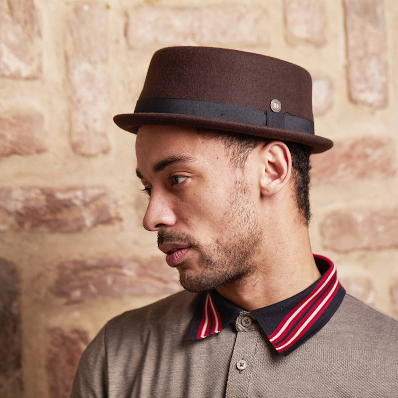 Jack Brown Felt Skimpy Brim Short Brim Rude Boy Mod Style Porkpie