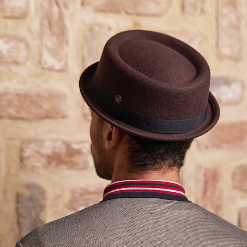 Jack Brown Felt Skimpy Brim Short Brim Rude Boy Mod Style Porkpie