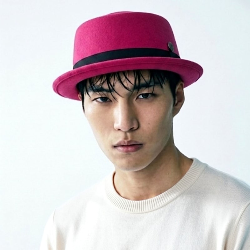 Thumbnail of Jack Fuchsia Felt Skimpy Brim Short Brim Rude Boy Mod Style Porkpie Hat image