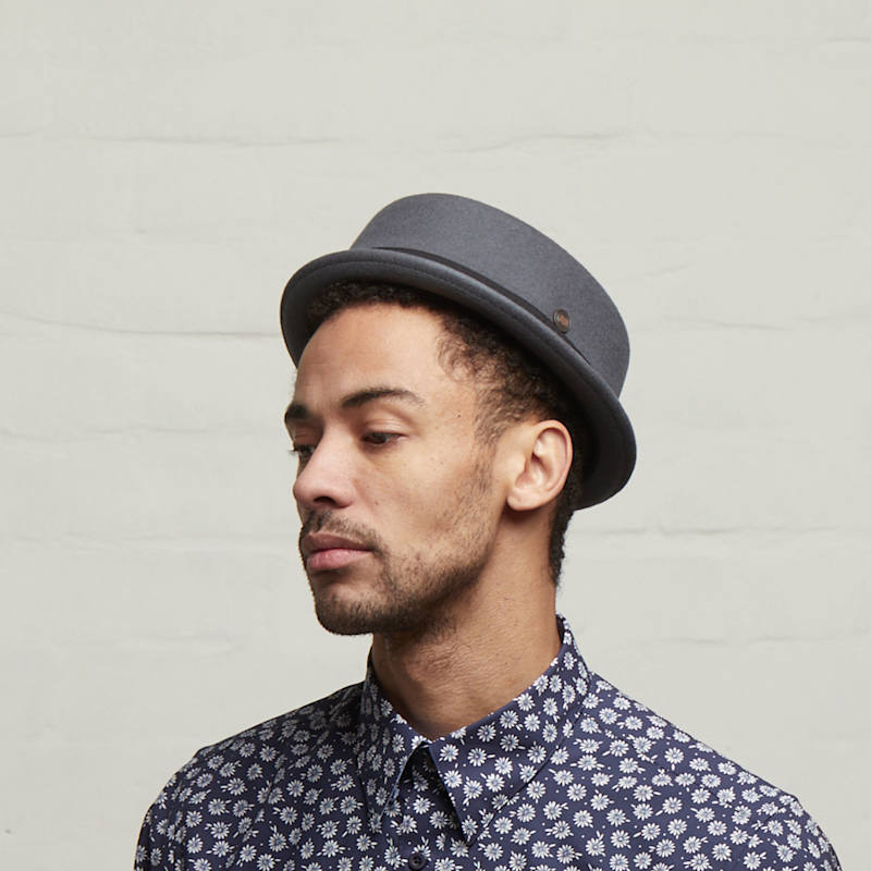 Jack Grey Felt Skimpy Brim Short Brim Rude Boy Mod Style Porkpie