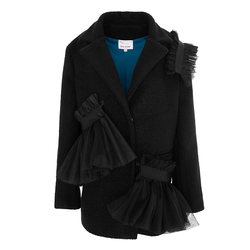 Jacket With Detachable Tullle Ruffles | Silvia Serban | Wolf & Badger