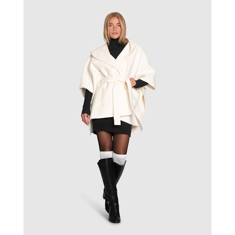 Jackson Landing Wool Blend Cape Coat - Cream | Belle & Bloom