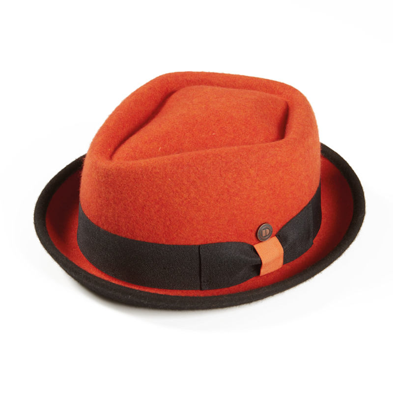 Jackson Lava Orange Wool Felt Porkpie Hat Dasmarca Hats Wolf