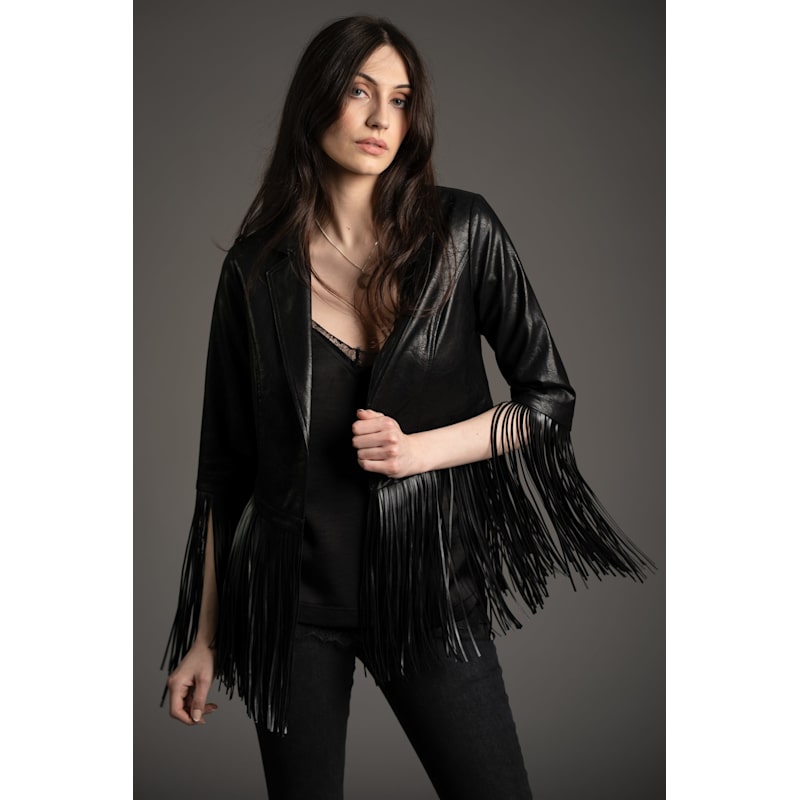 Thumbnail of Jagger Fringed Faux Leather Jacket image