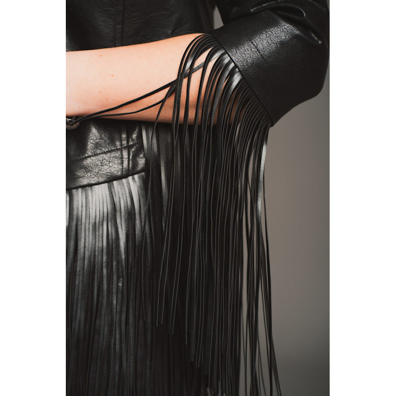 Thumbnail of Jagger Fringed Faux Leather Jacket image