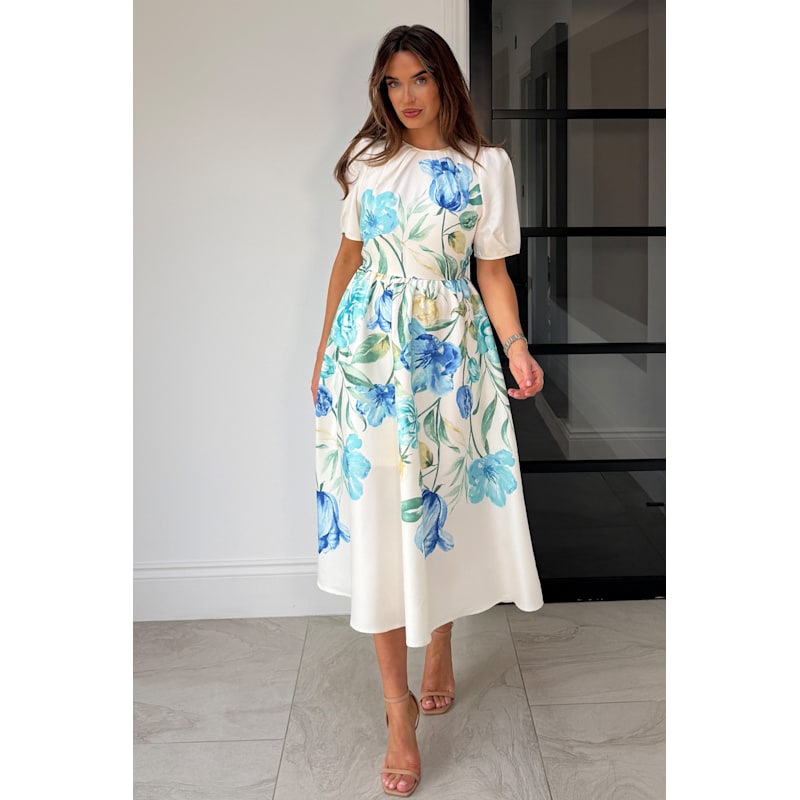 janet midi dress Janet Floral Midi Dress Blue by Girl In Mind