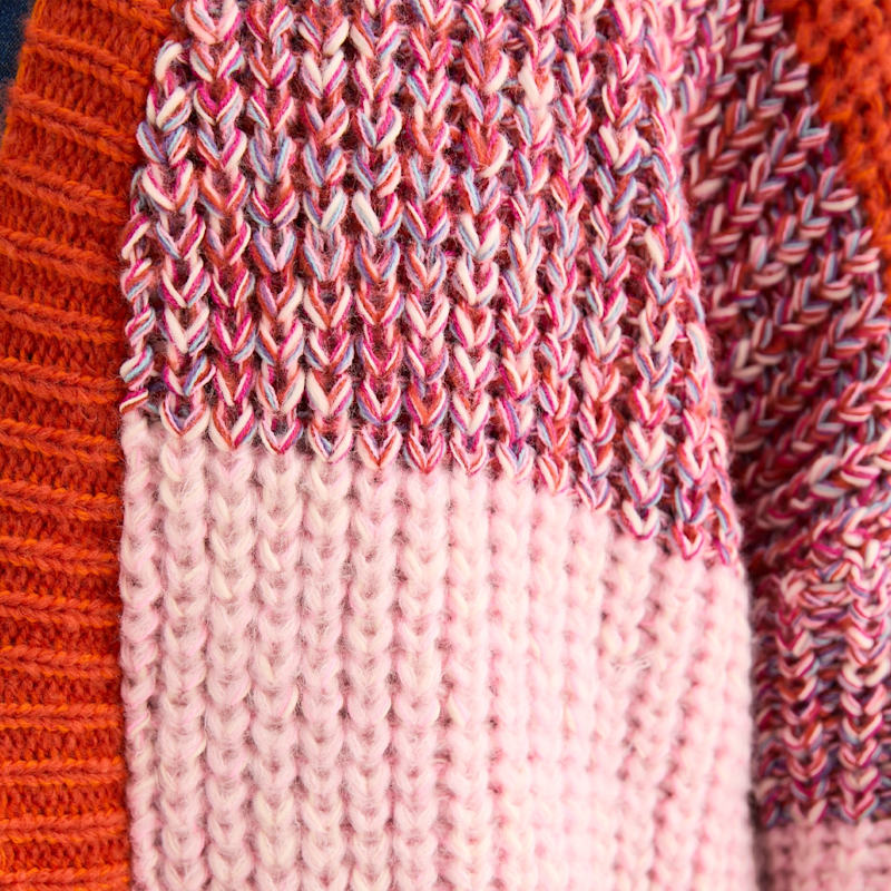 Thumbnail of Janie Oversized Chunky Stripe Cardigan - Orange image