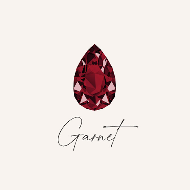 Thumbnail of January Birthstone Gold Necklace - Garnet image