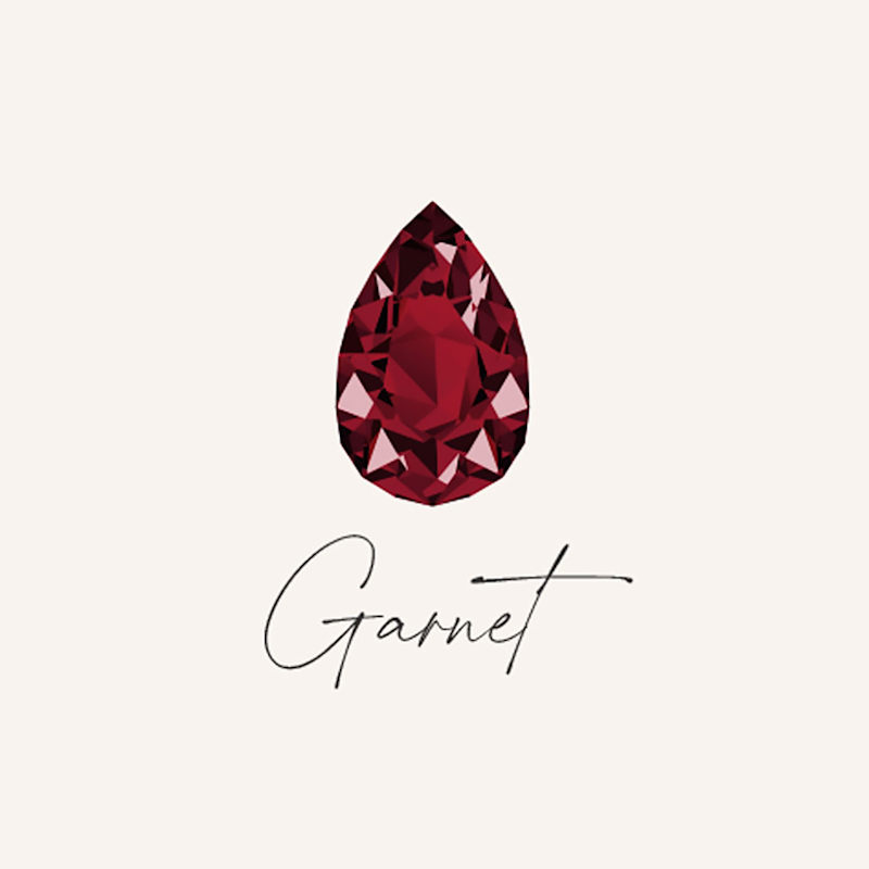 Thumbnail of January Birthstone Gold Necklace And Earring Set - Garnet image