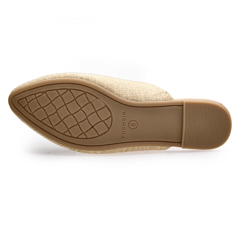 Thumbnail of Jardin Jute - Vegan Handmade Artisanal Embroidered Jute Pointed Toe Mules By Fuchsia Shoes image