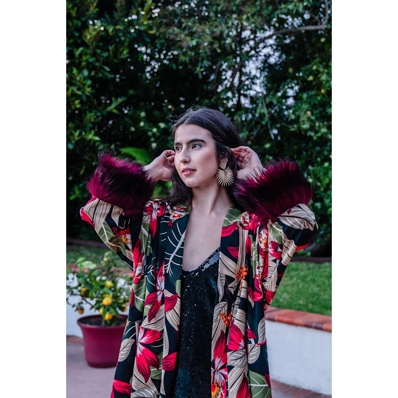 Thumbnail of Jardin Nuit  Faux Fur Koi Kimono image