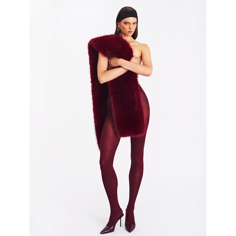 Thumbnail of Jazmin Burgundy Multi-Wear Faux Fur Scarf image