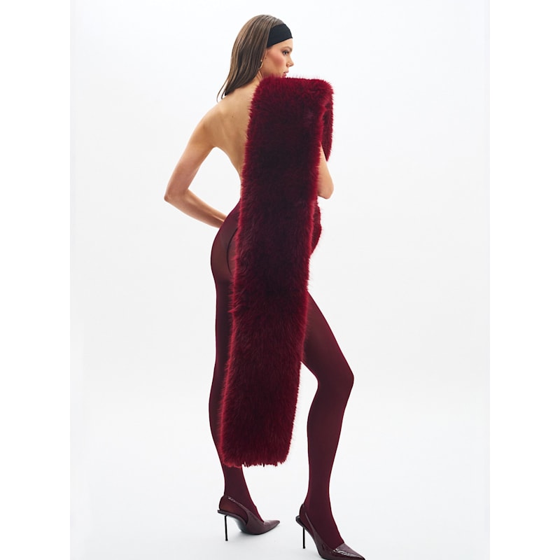 Thumbnail of Jazmin Burgundy Multi-Wear Faux Fur Scarf image