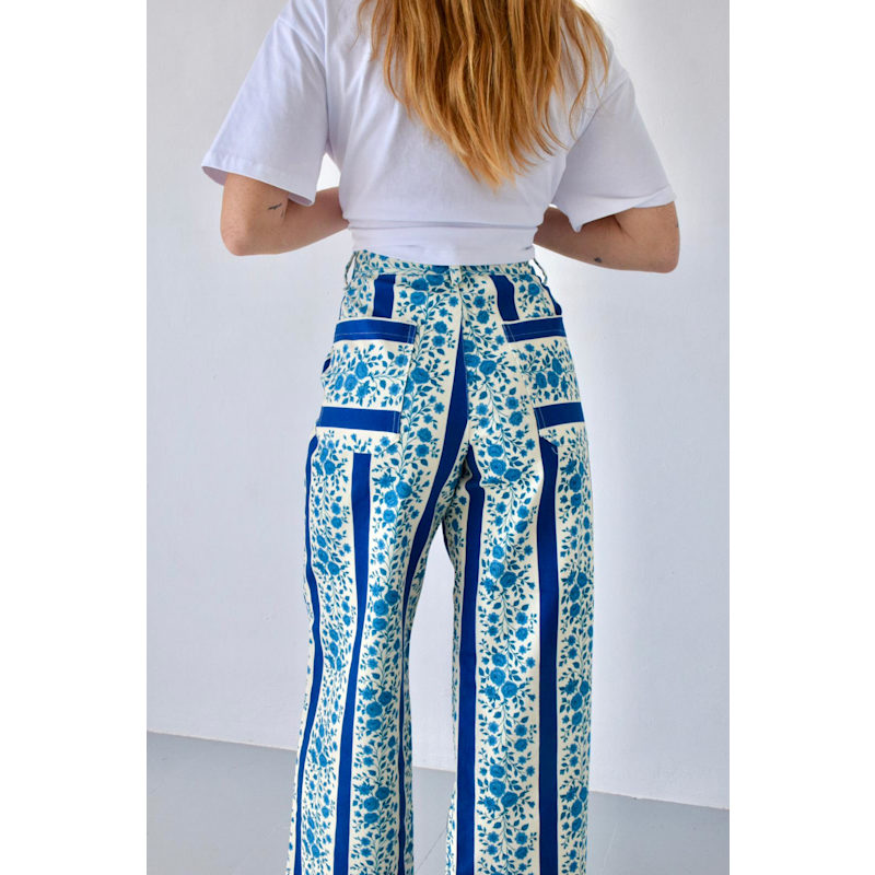 Thumbnail of Valeria Blue Floral Jeans image