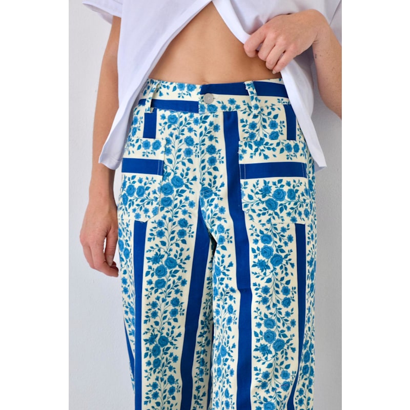 Thumbnail of Valeria Blue Floral Jeans image