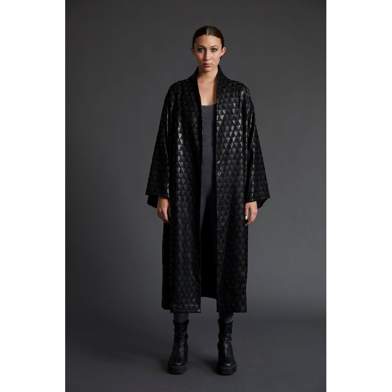 Thumbnail of Jenna Black Pleather Kimono Coat image