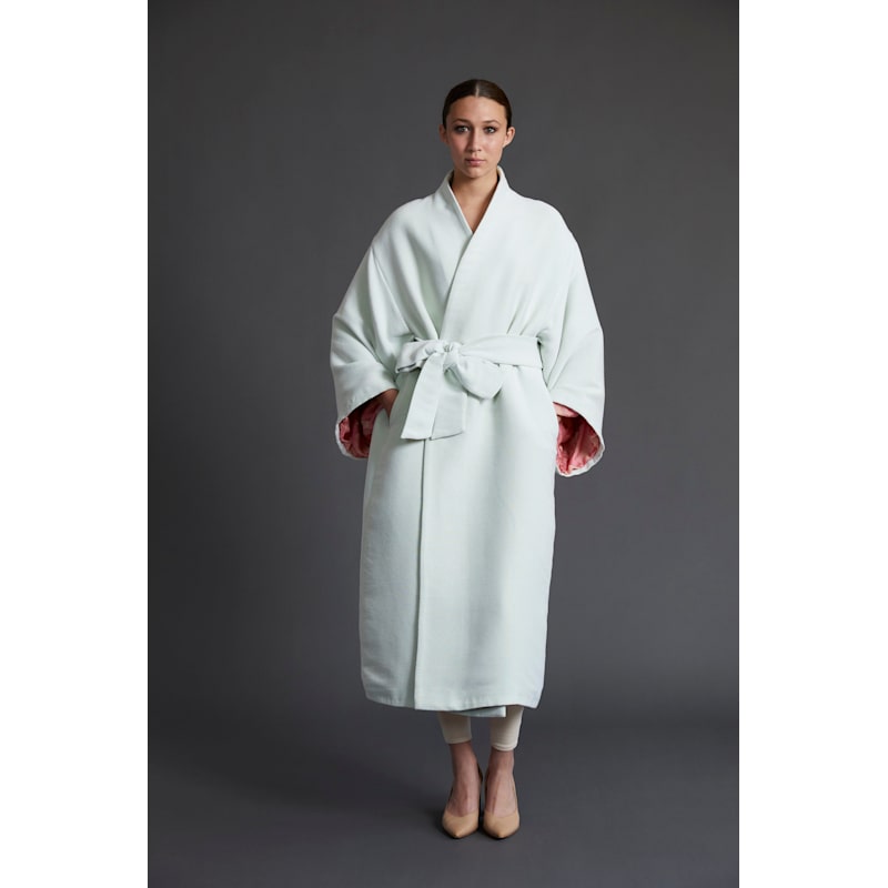 Thumbnail of Jenna Mint Cream Rose Kimono Robe image