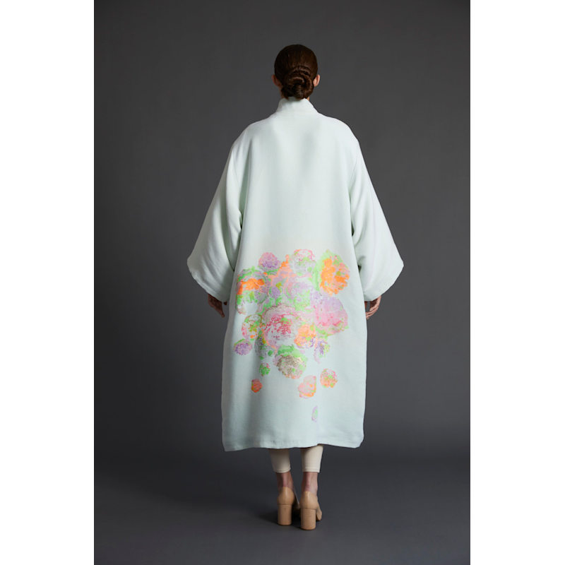 Thumbnail of Jenna Mint Cream Rose Kimono Robe image