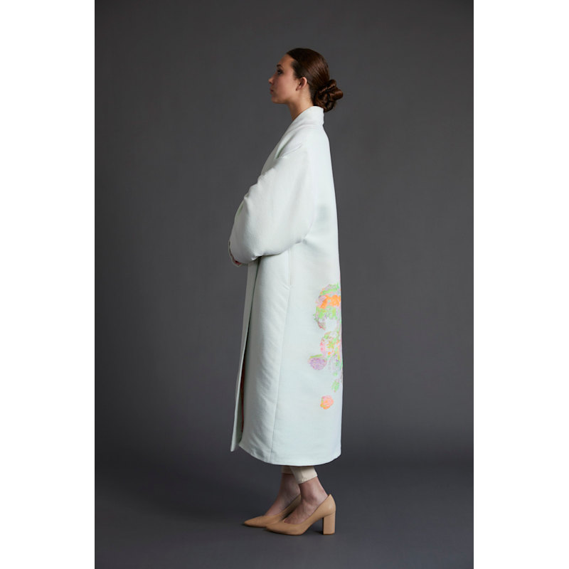 Thumbnail of Jenna Mint Cream Rose Kimono Robe image