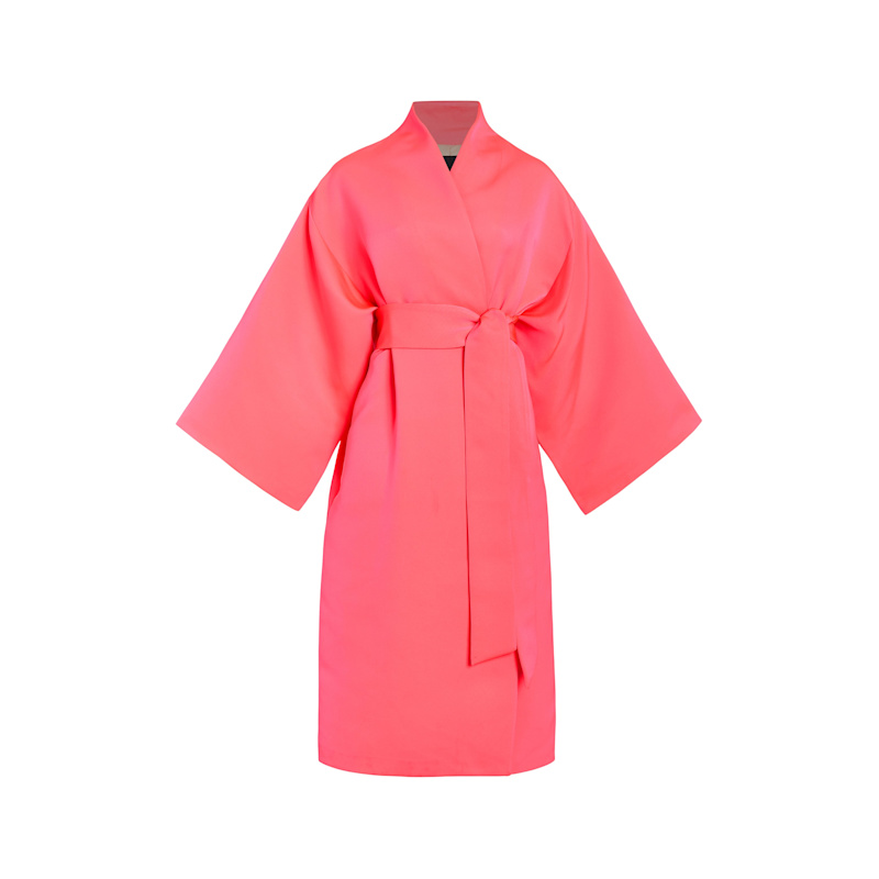Thumbnail of Jenna Pink Faille Kimono Coat image