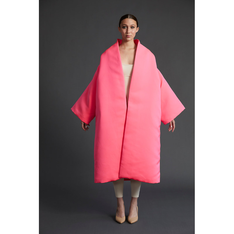 Thumbnail of Jenna Pink Faille Kimono Coat image
