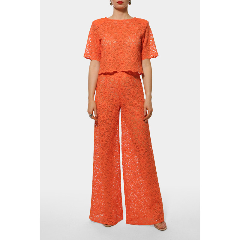 Thumbnail of Jenny Sun Orange Lace Trousers image