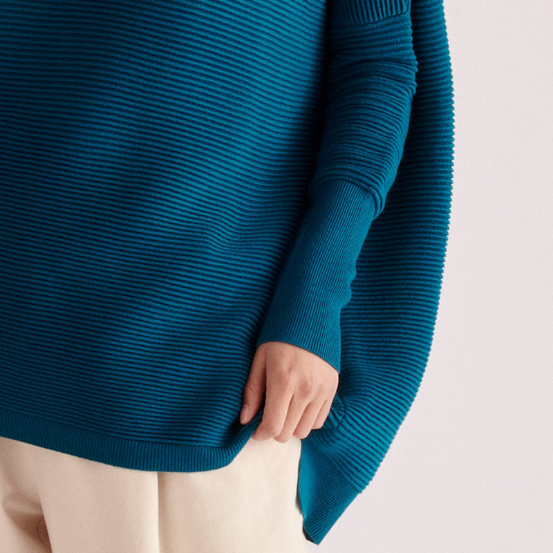 Thumbnail of Paisie Ribbed Jumper In Ocean Blue image