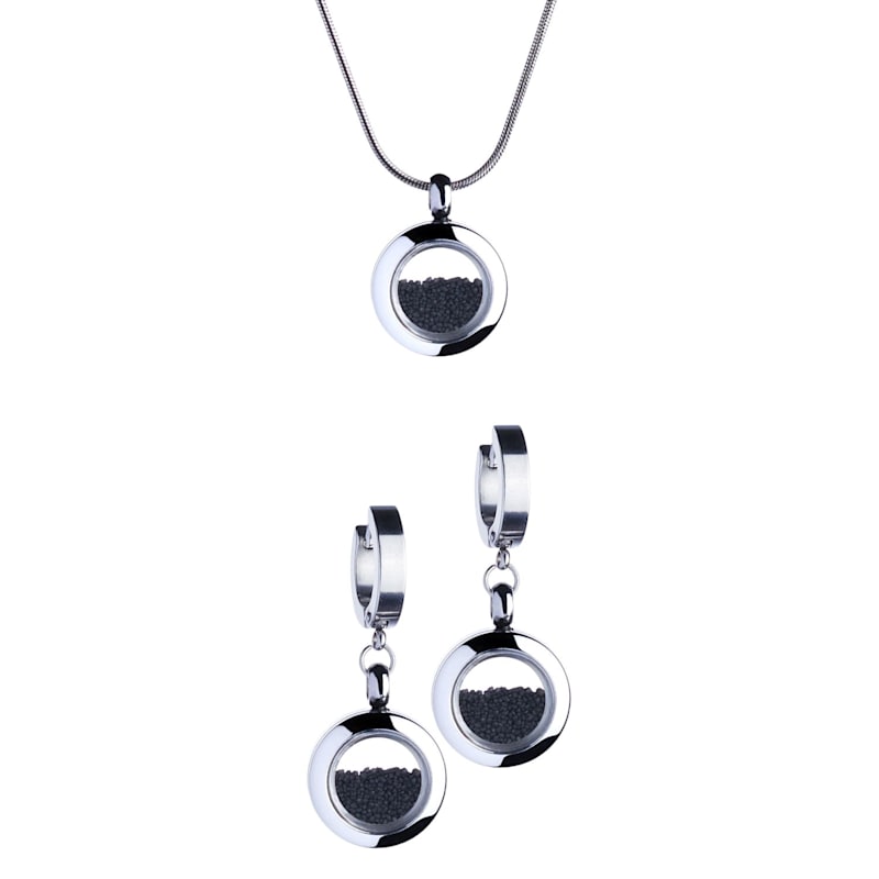 Thumbnail of Sustainable Handcrafted Jewelry Set With Black Volcanic Sand – Eco-Friendly Gift For Her image