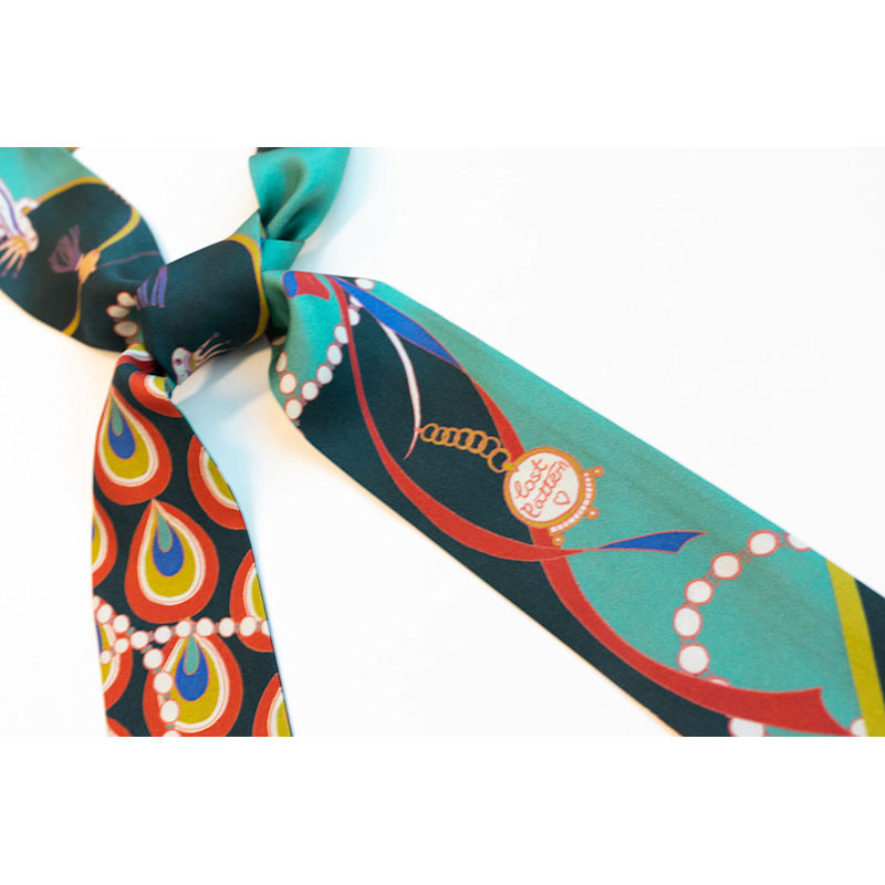 Thumbnail of "Peacock" Silk Twilly Neck Bow image
