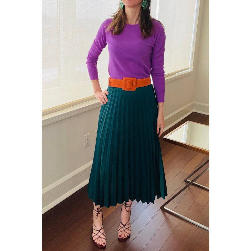 Thumbnail of Suede Square Buckle Belt - Orange image
