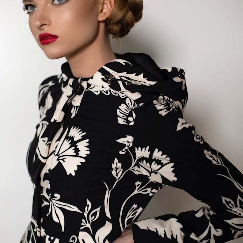 black and white dress coat NELSON main image 0