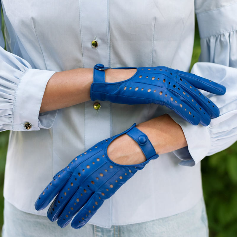 Thumbnail of Rimini - Women's Leather Driving Gloves In Royal Blue image