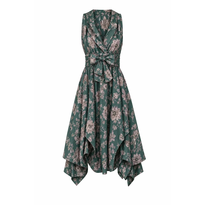 slim fit dress slacks MO&Co. Women's Wrap Floral Print Dress Floral Size S