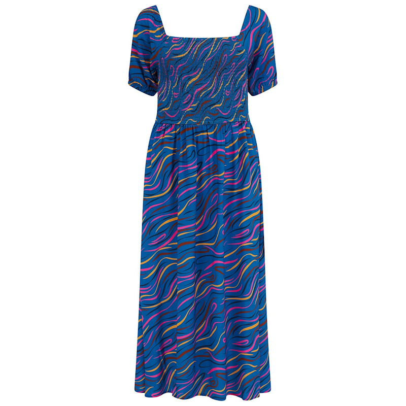 Thumbnail of Jolene Shirred Midi Dress Bright Navy, Jazz Waves image