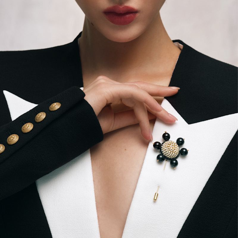 Thumbnail of Jolie Lapel Pin In Slick Black image