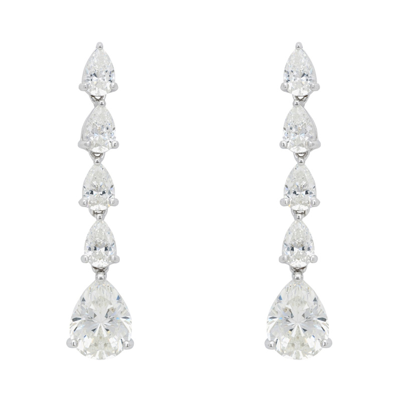 Thumbnail of Jolie Moissanite Drop Earrings Silver image