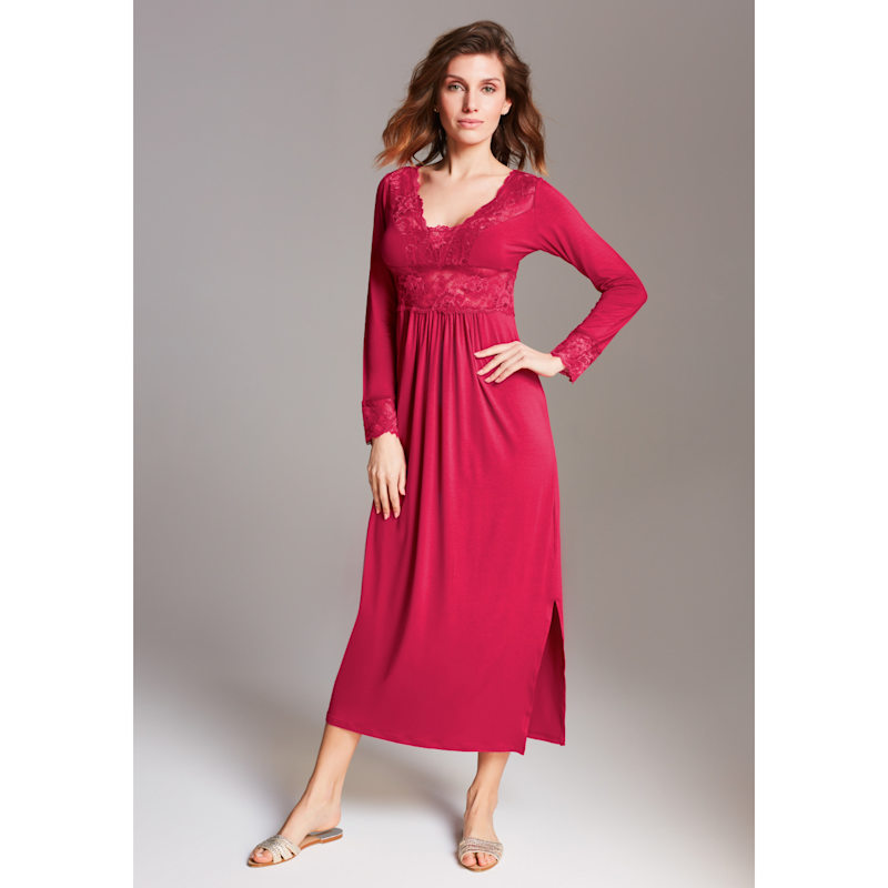 Thumbnail of Maxi Viscose Nightgown - Ruby image