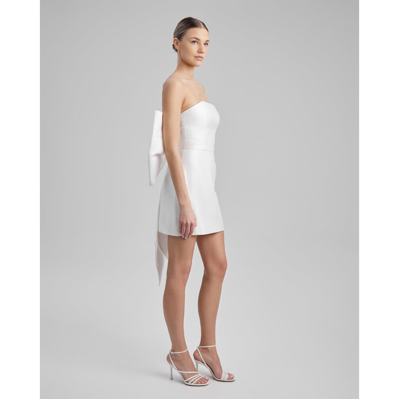 Thumbnail of Joy Dress + Big Bow | Strapless Mini In White image