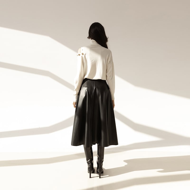 Nishka Leather Midi Dress