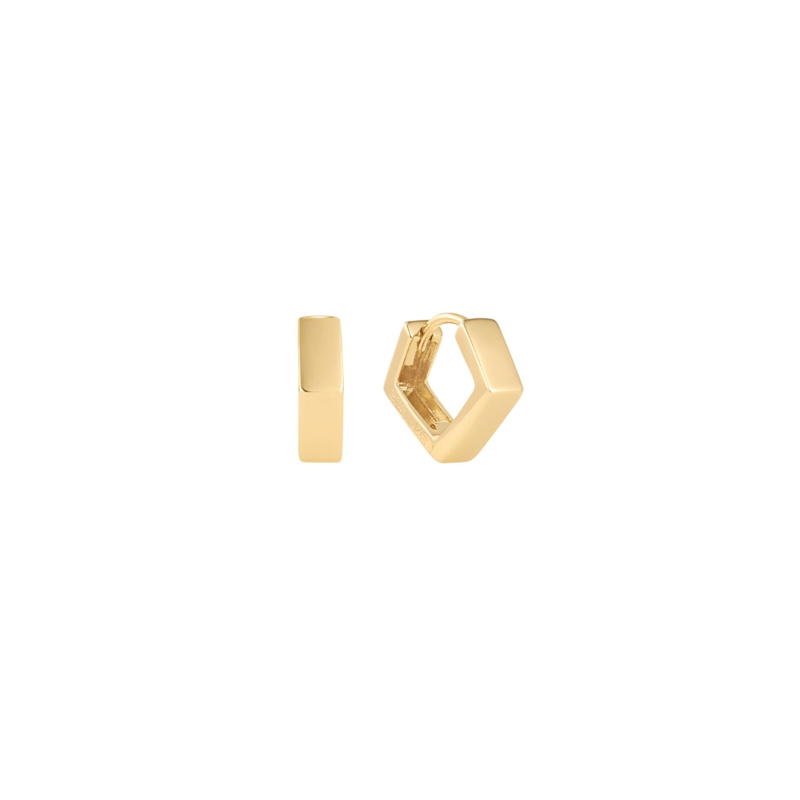Thumbnail of Judith Hexagon Angular Huggies In Gold image