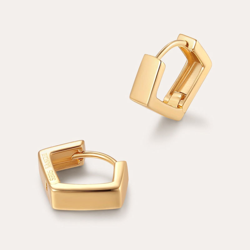 Thumbnail of Judith Hexagon Angular Huggies In Gold image