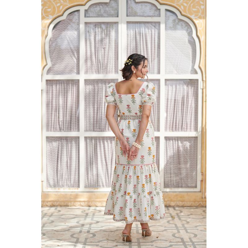 juliet maxi dress flower shop Juliet Maxi Dress ~ Charm Peony White Taffeta M