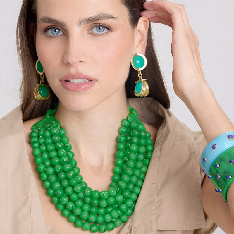 Thumbnail of Juliette Multi Strand Jade Resin Necklace image