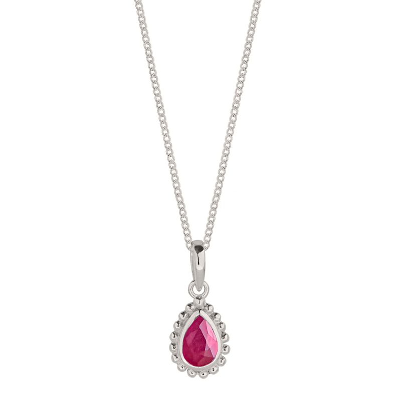 Thumbnail of July Birthstone Sterling Silver Necklace - Ruby image