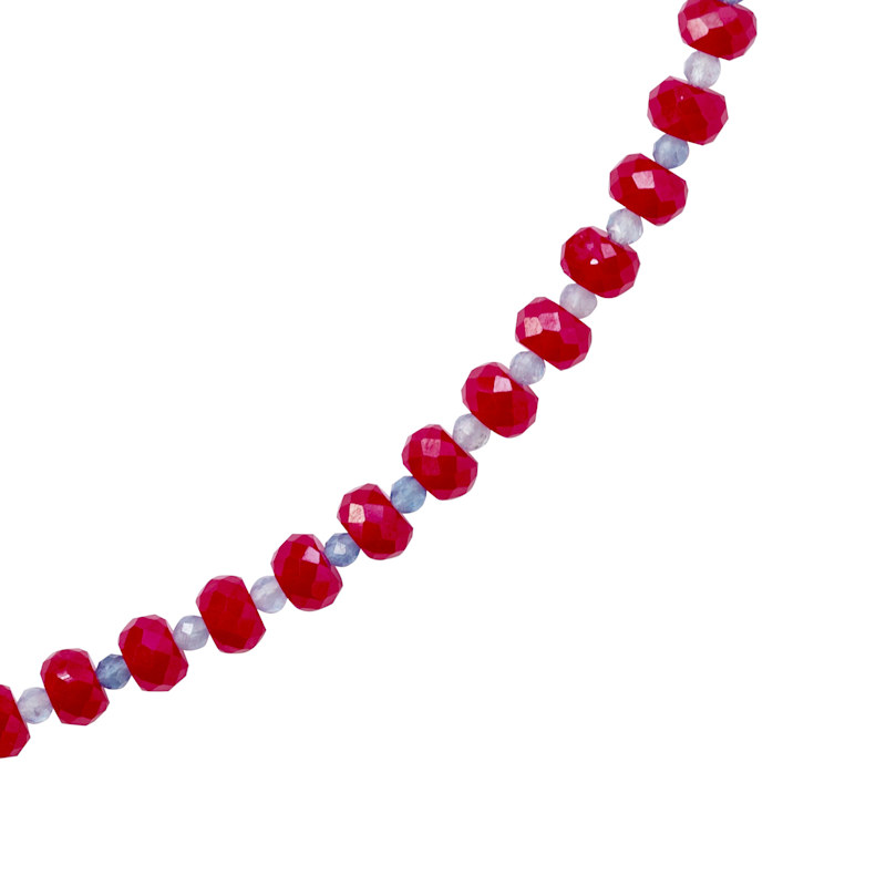 Thumbnail of Jumbo Ruby Aquamarine Alternating Necklace image